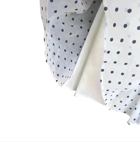 Vintage Opening Night Black and White Polka Dot Off Shoulder Midi USA - Picture 4 of 6